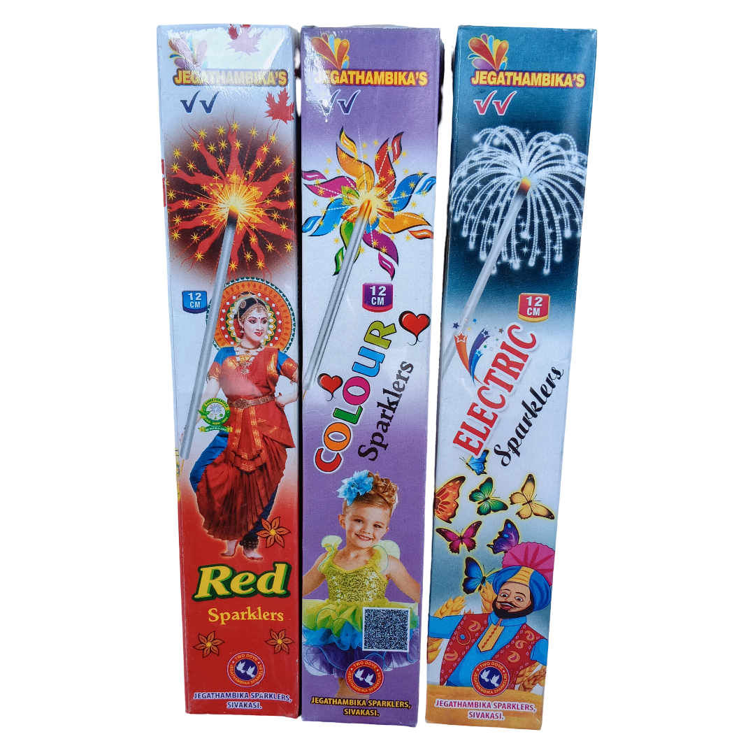 12 Cm Sparklers - Electric, Colour, Red.