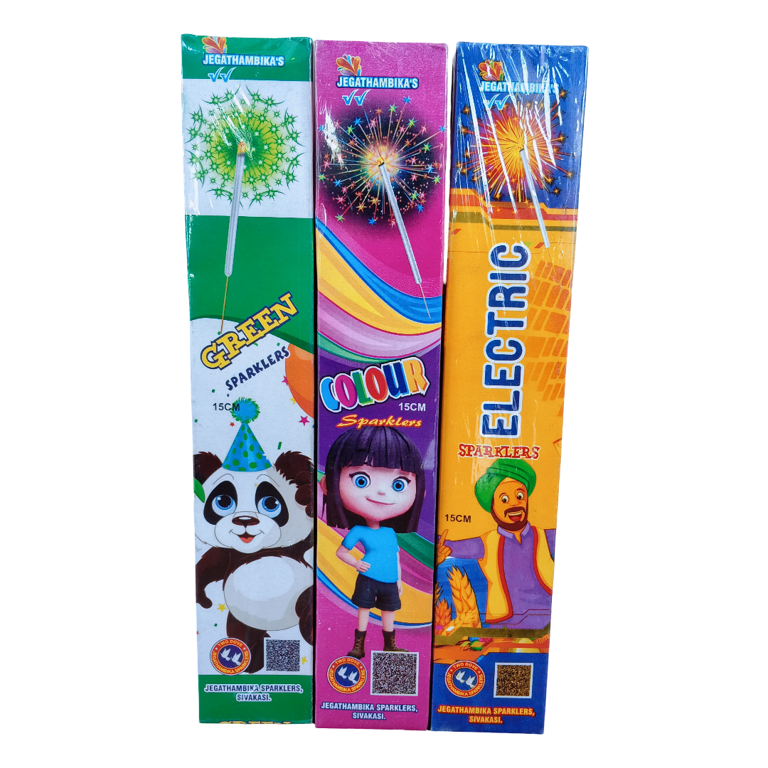 15 Cm Sparklers - Electric, Colour, Green